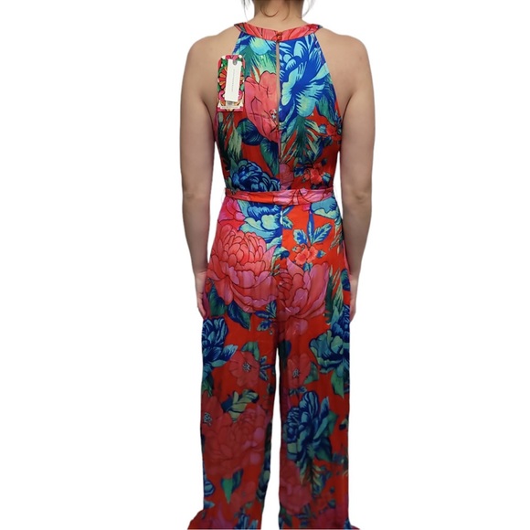 NWT Farm Rio Linen Halter Jumpsuit - Picture 7 of 12